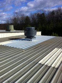 New epoxy coated exhaust fan and roof repair